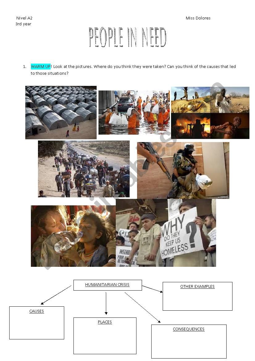 Humanitarian Crisis 1 worksheet