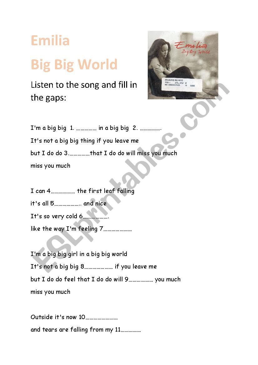 Emilia Big Big World worksheet