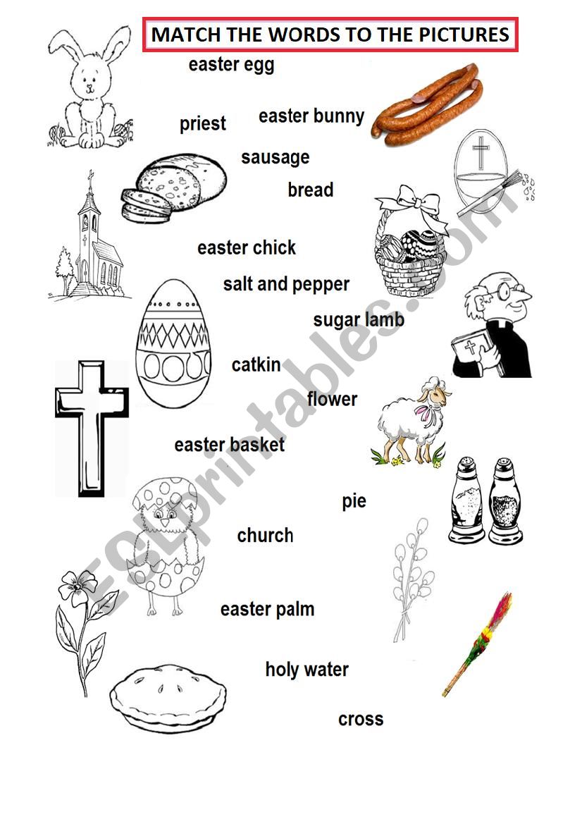 EASTER SYMBOLS MATCH worksheet