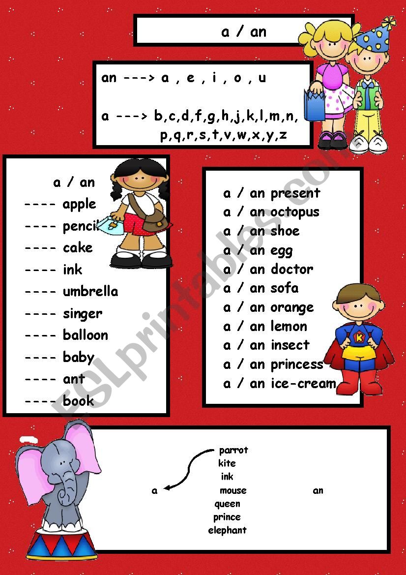 a/an worksheet