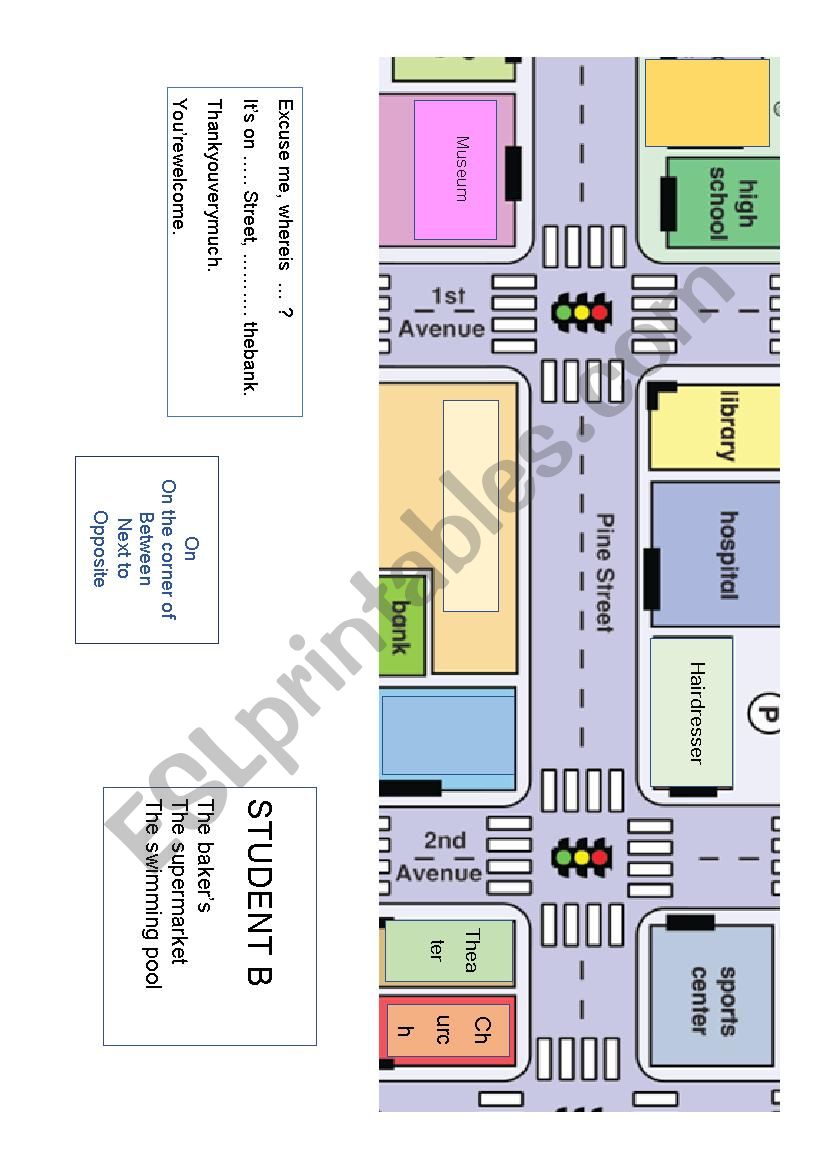 locating places in town worksheet