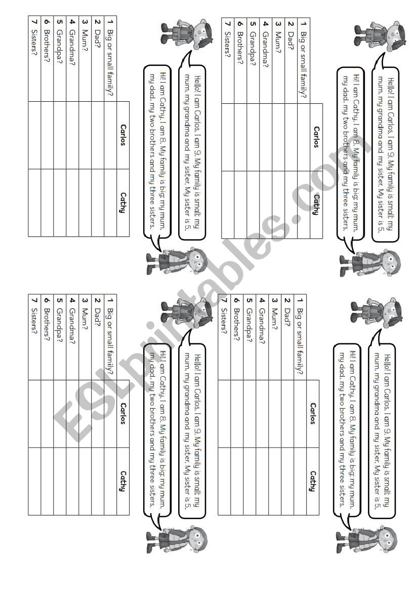 FAMILY worksheet