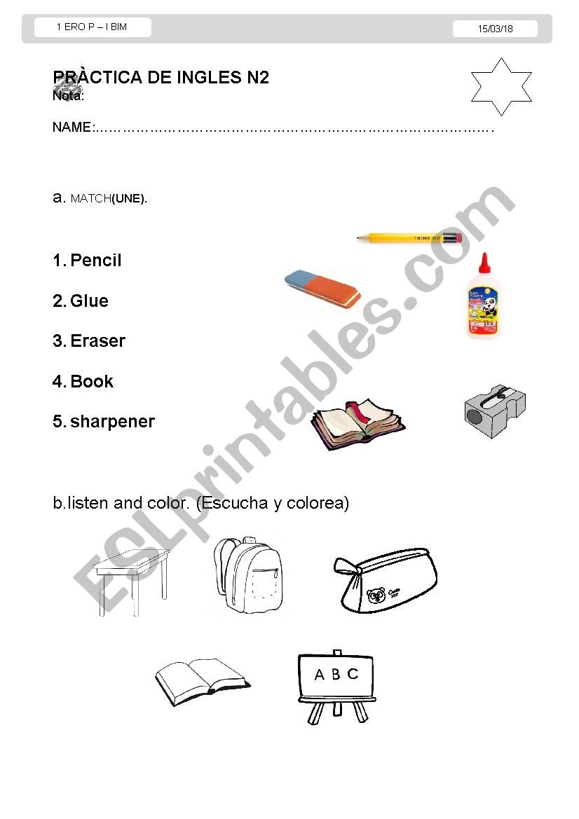 object of salon worksheet