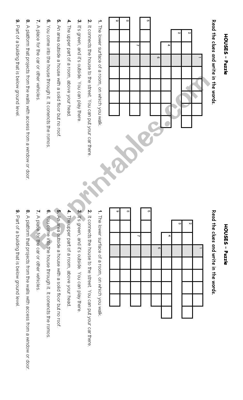 Houses - Home worksheet