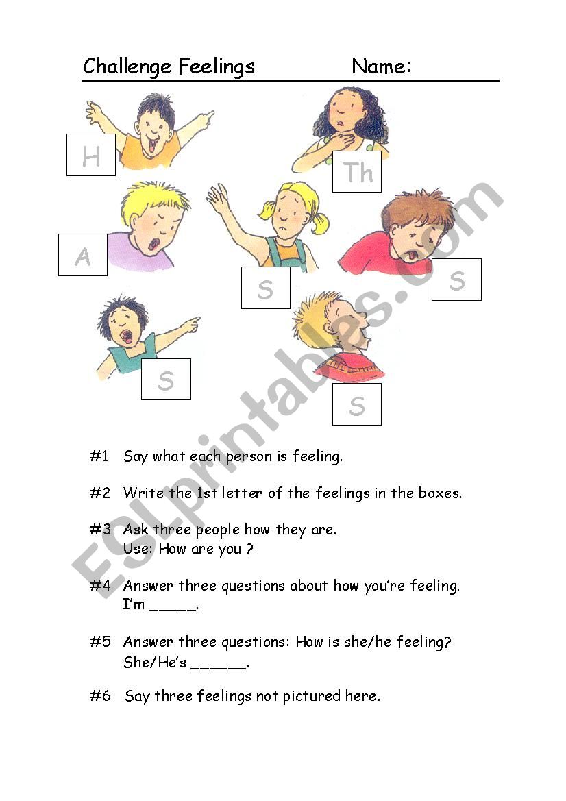 Feelings worksheet