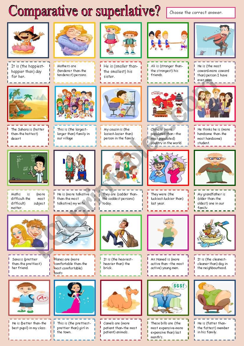 comparative or superlative? worksheet