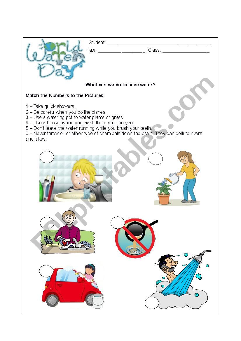 World Water Day - Match Activity