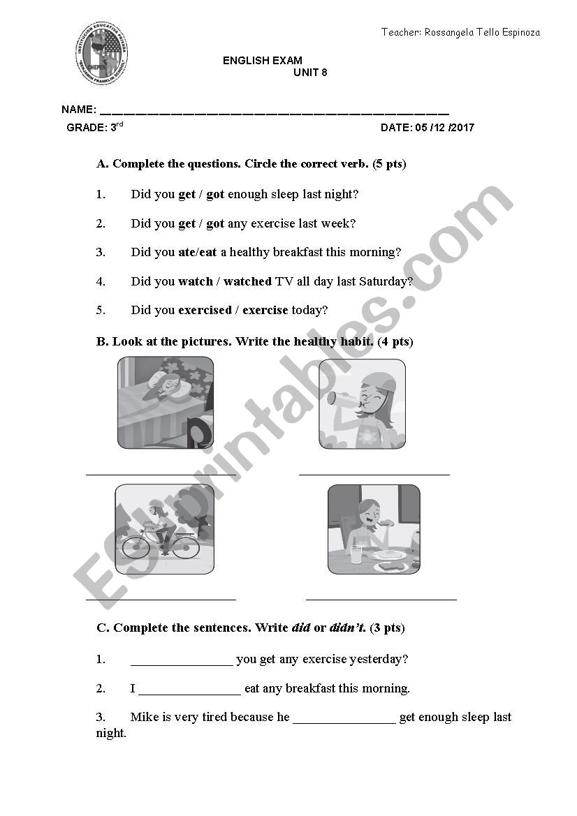 evaluaciÃ³n worksheet