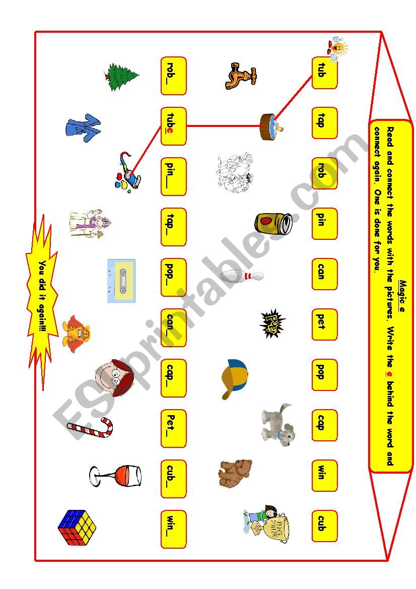 Magic e worksheet