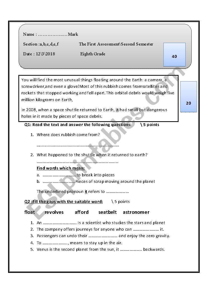 eighth-grade-first-exam-esl-worksheet-by-ranooshranoosh