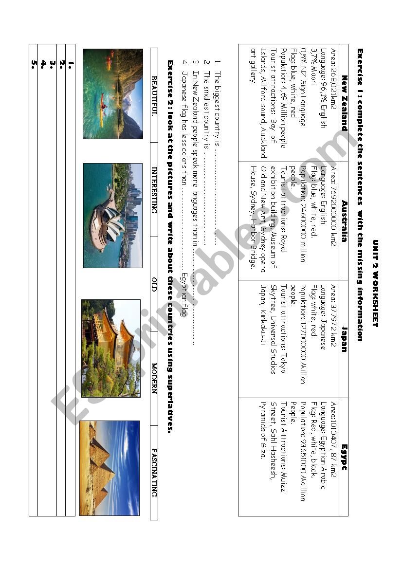 Comparative superlatives worksheet