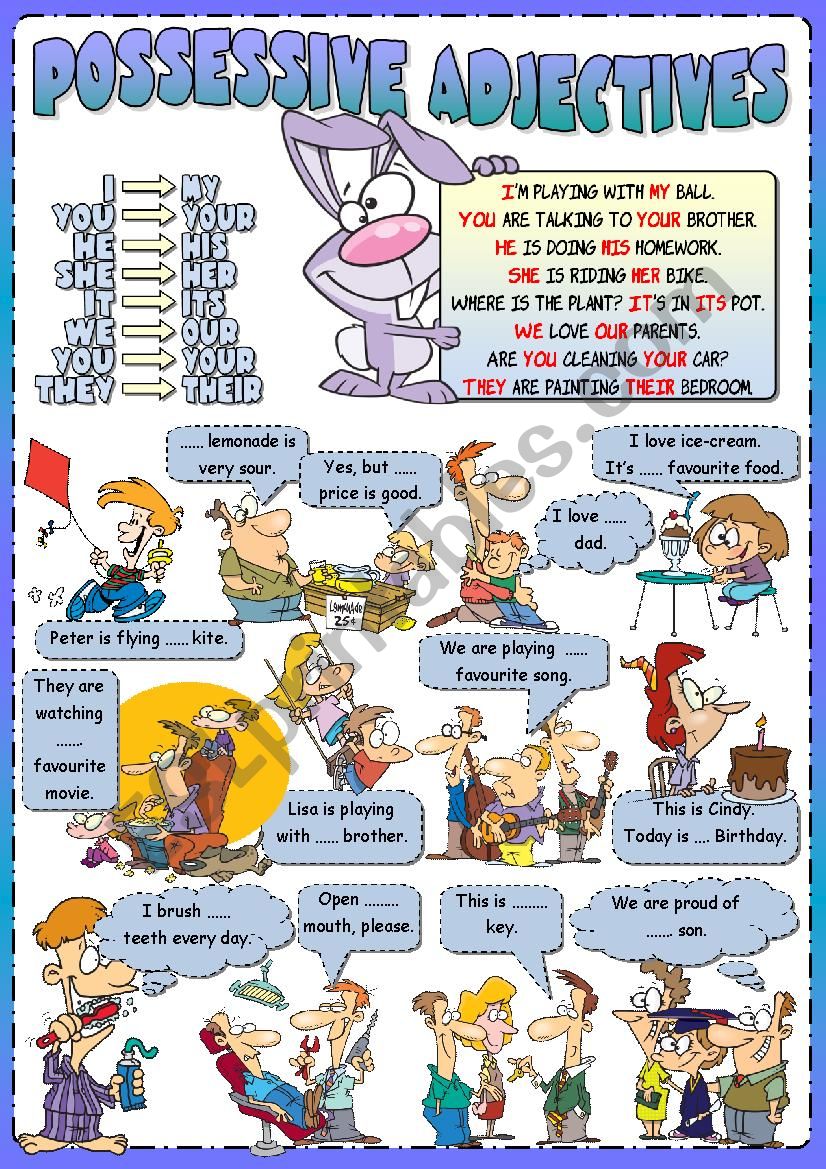 Possessive adjectives worksheet