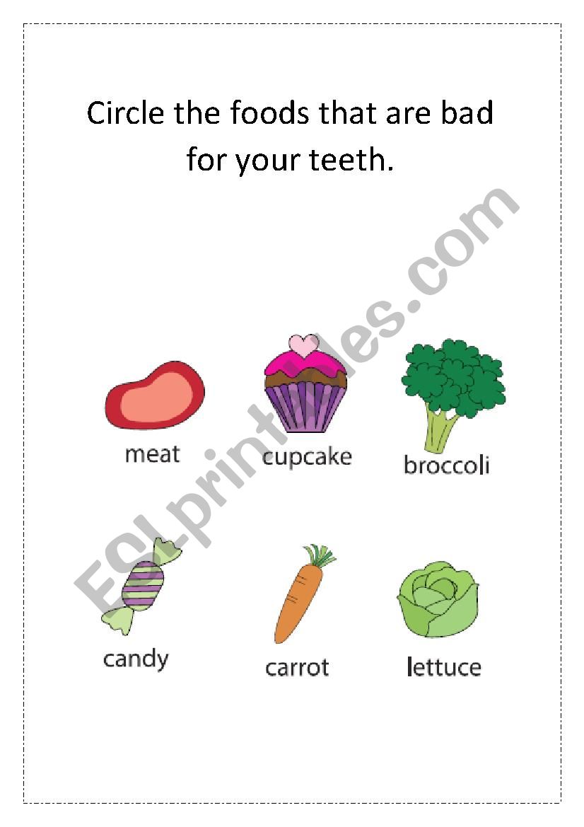 Circle the food worksheet