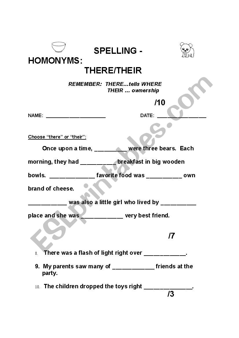 Their/There Practice 2 worksheet