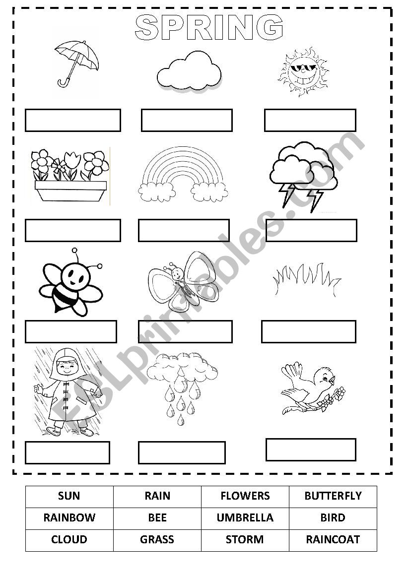 Spring - cut and paste - ESL worksheet by marysia