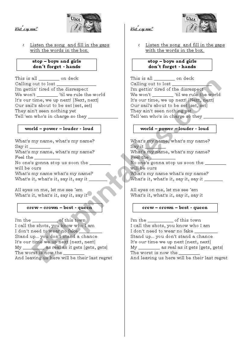 warm up  worksheet