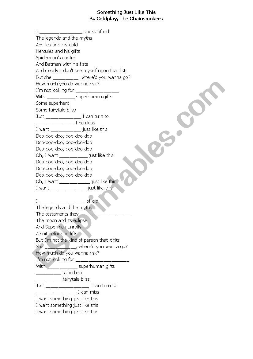 Something just like this - ESL worksheet by terrats