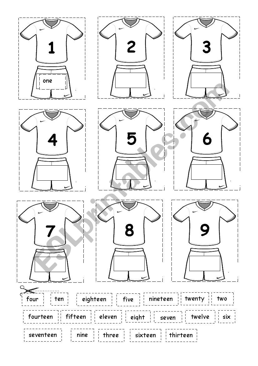 NUMBERS CUT OUTS worksheet