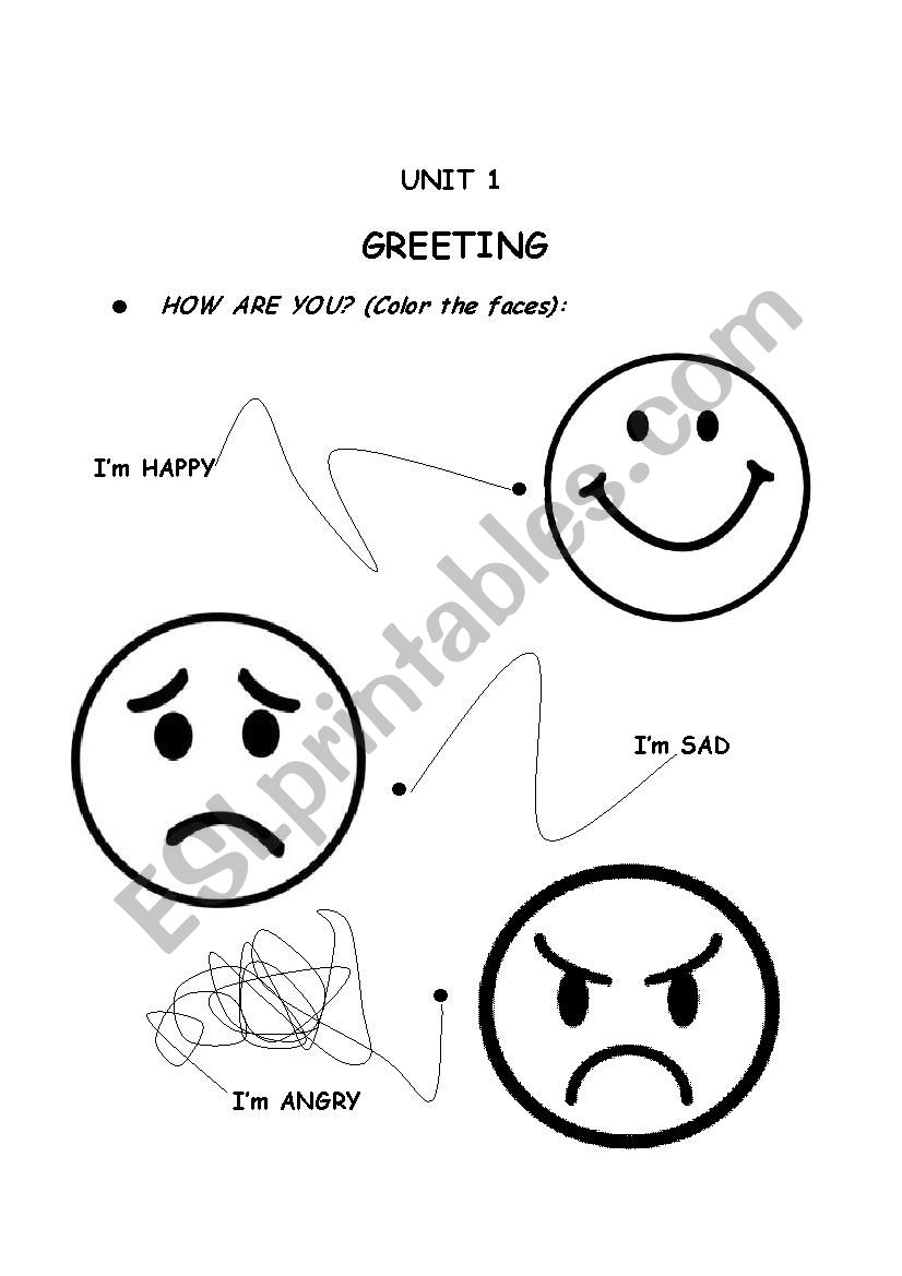 Emotions (feelings) coloring page