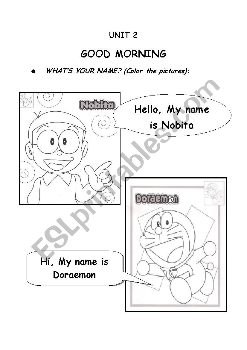 Greetings (telling name) coloring page