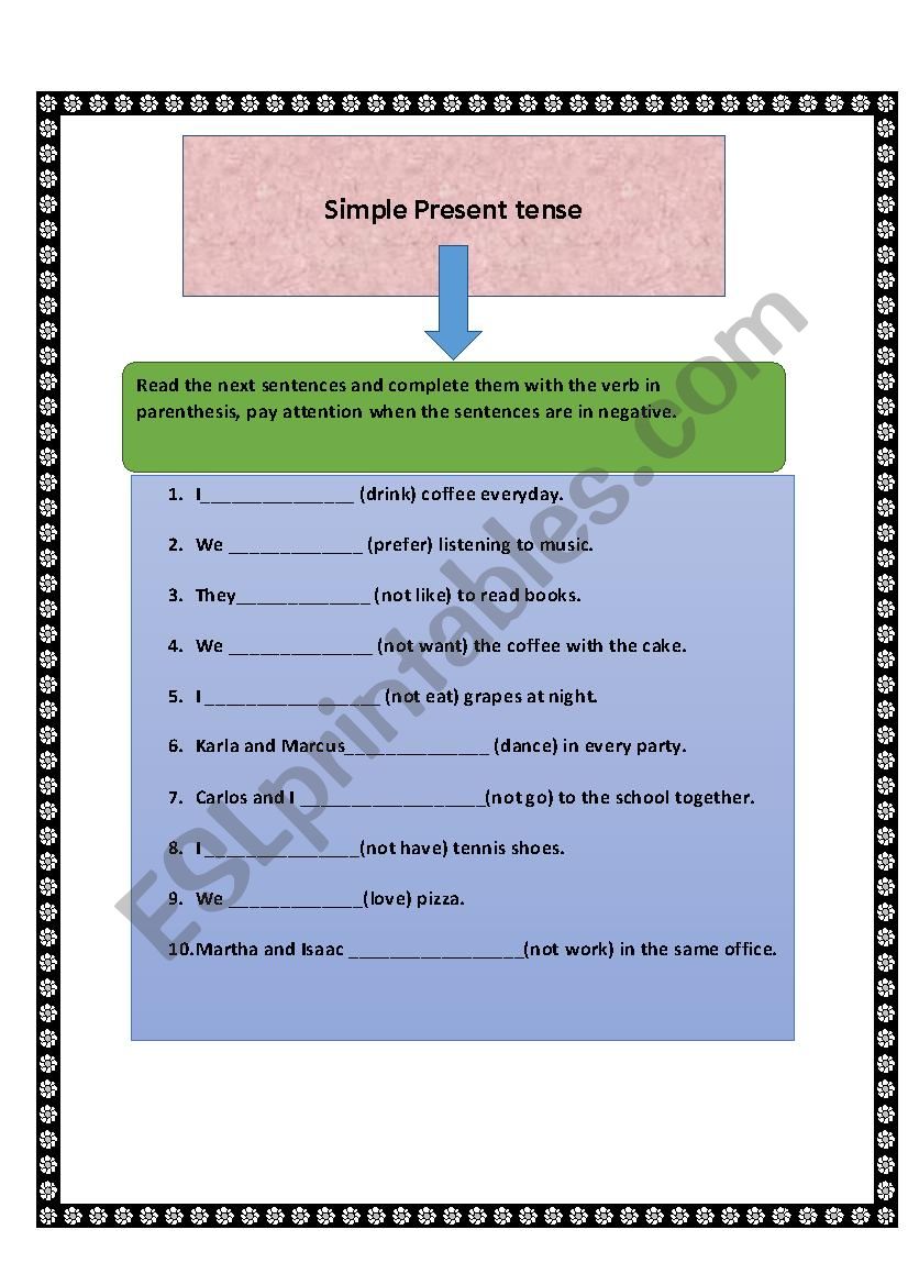 Do- DonÂ´t worksheet