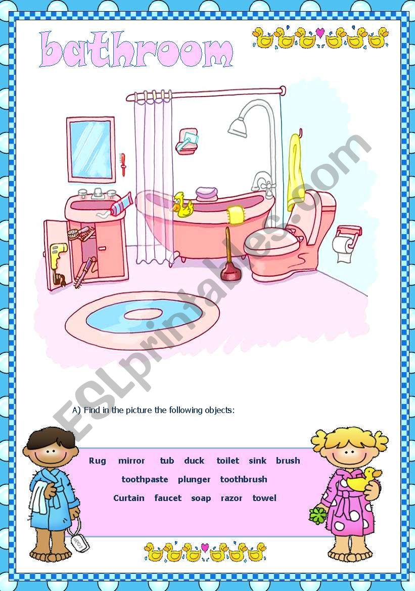 Bathroom worksheet