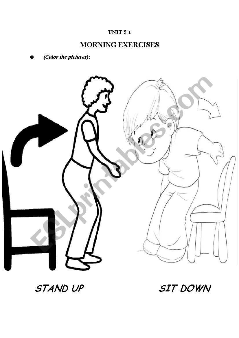 Morning Exercises (coloring page)