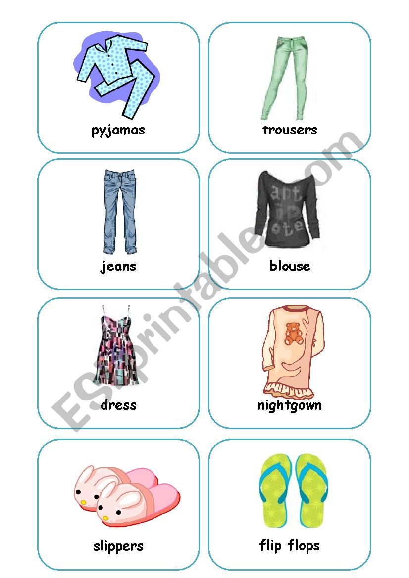 Clothes Flashcards (part 1) worksheet