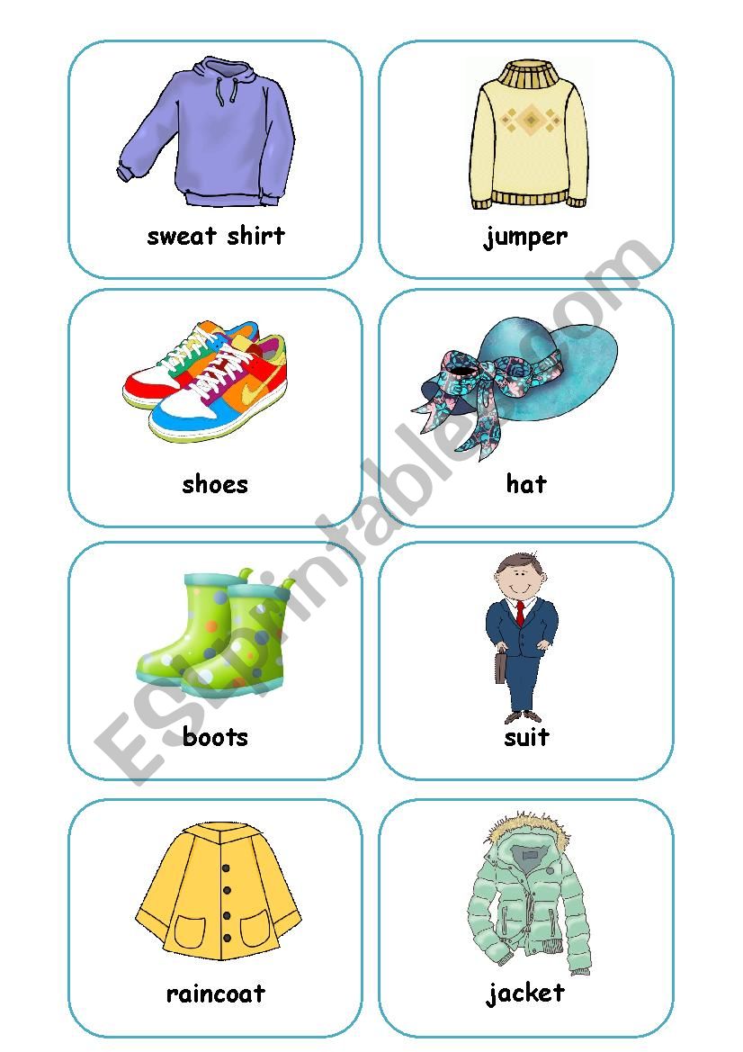 Clothes Flashcards (part 2) worksheet