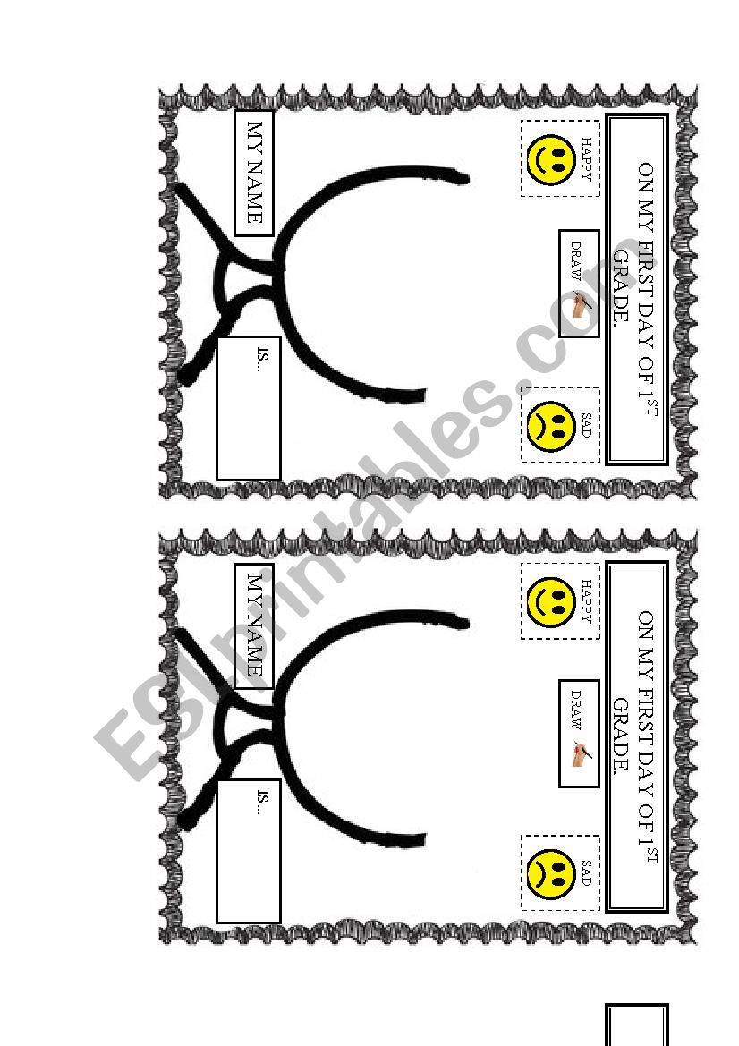 First day feelings worksheet