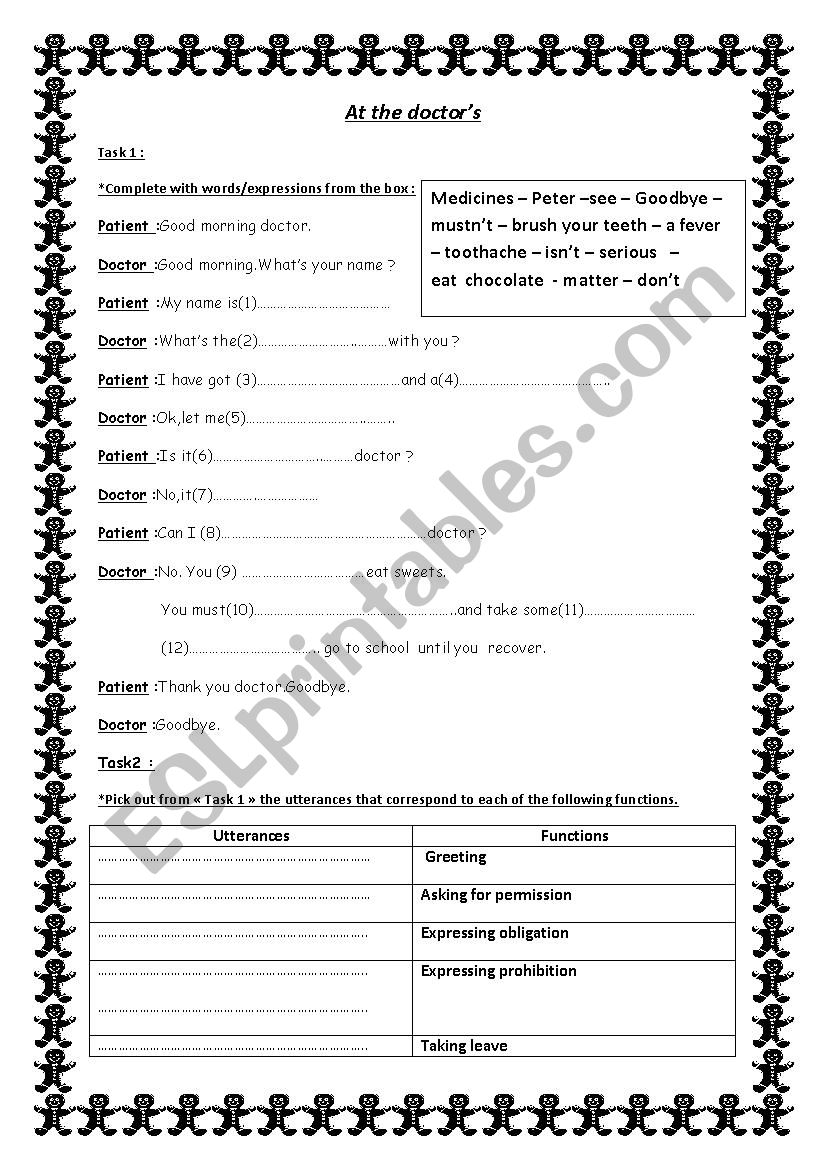 At the doctors worksheet