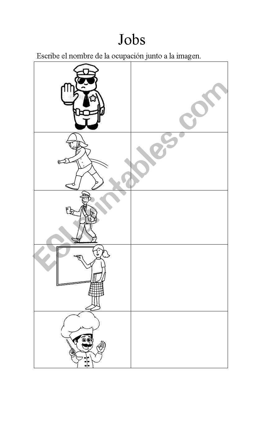 JOBS worksheet