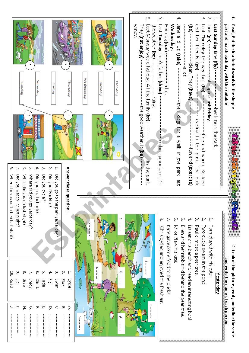 the past simple worksheet