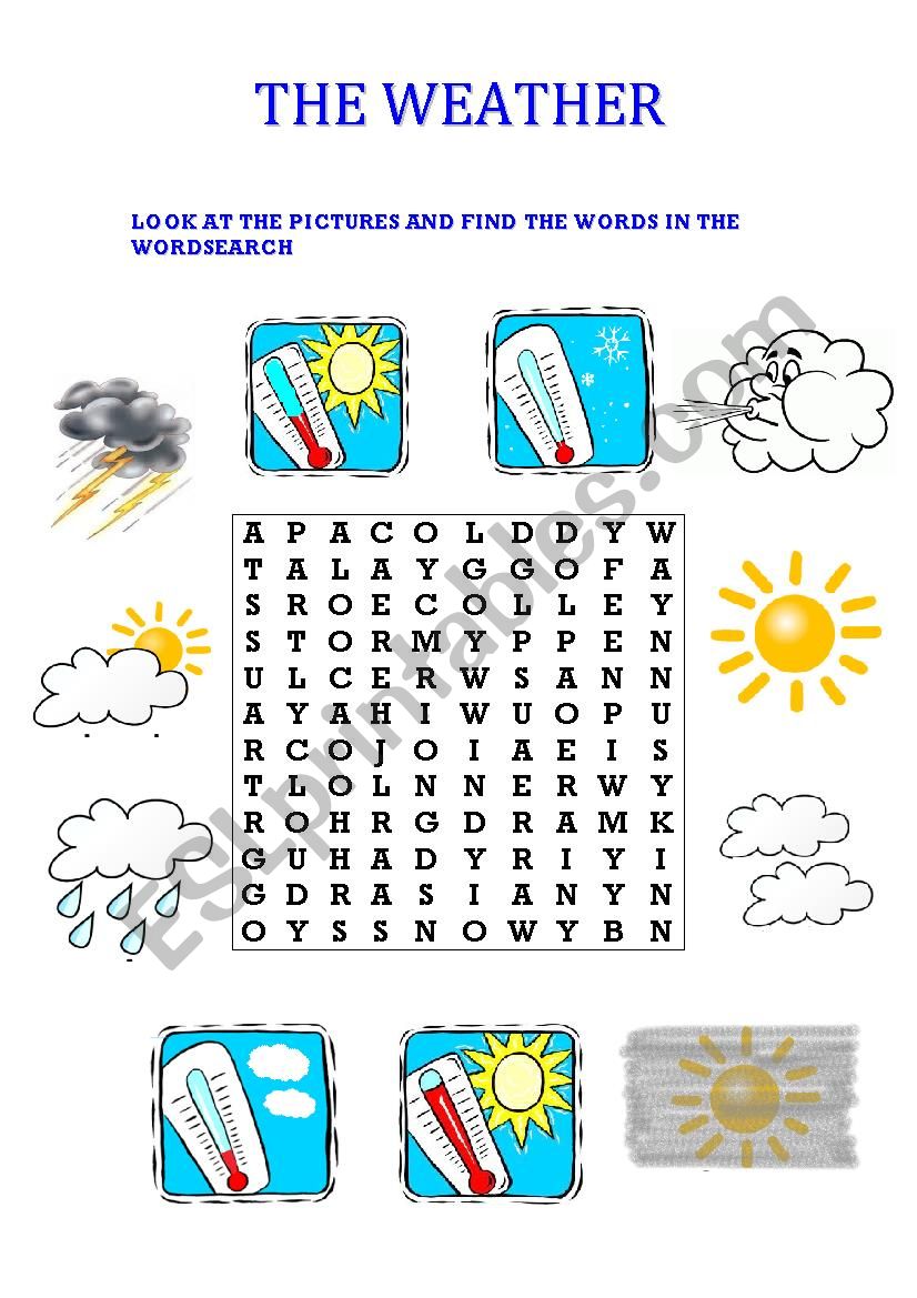 weather wordsearch worksheet