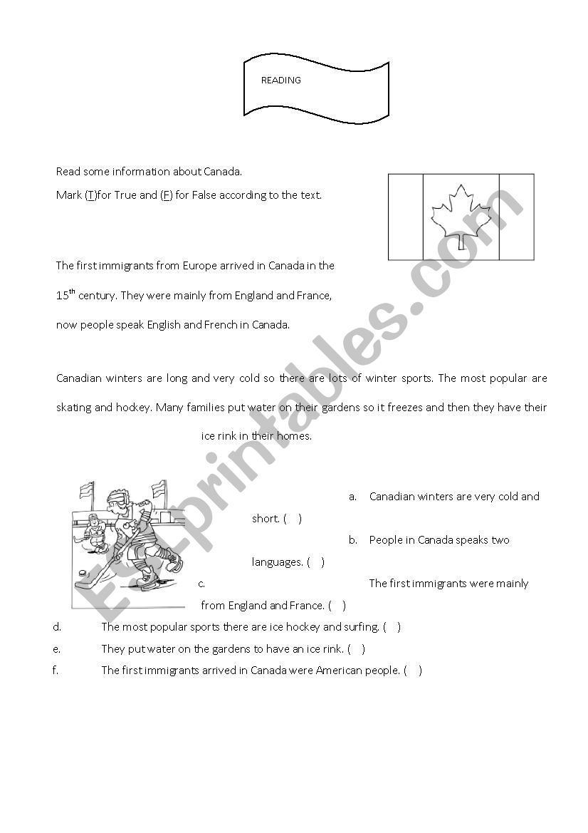 About Canada worksheet