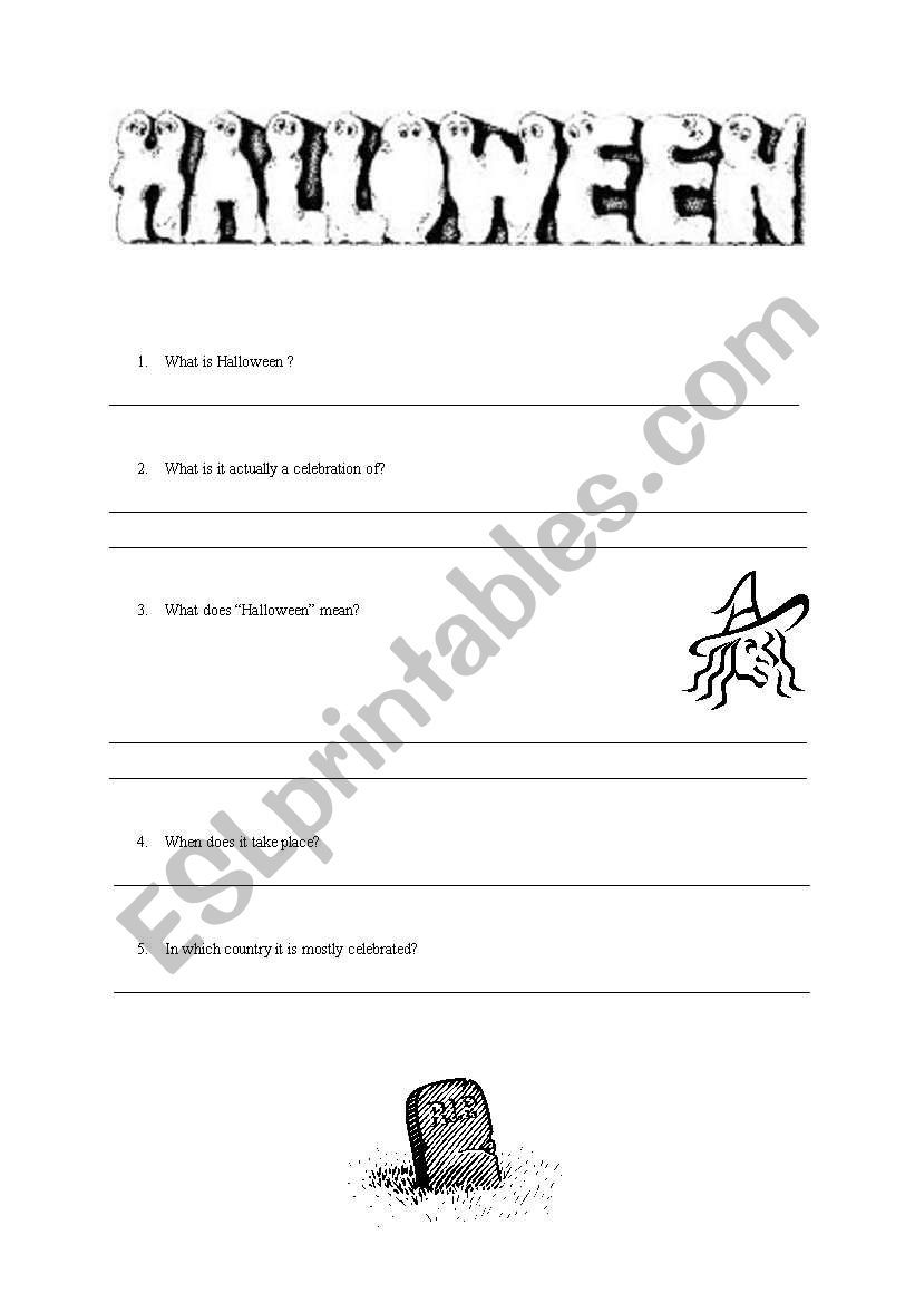 halloween- handout worksheet