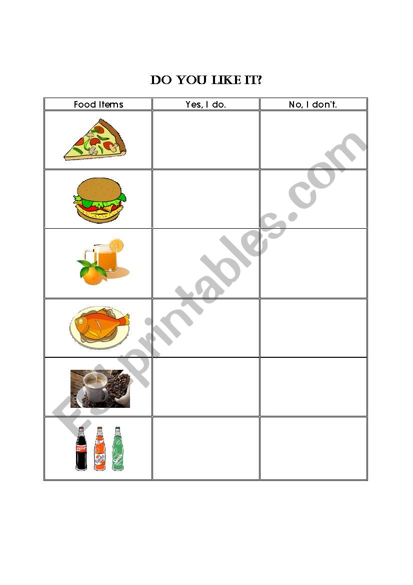 Do You Like It? worksheet