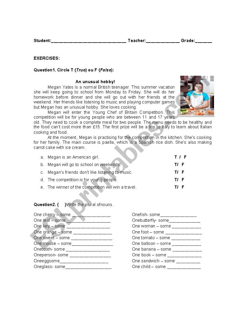 Exercises for beginers worksheet