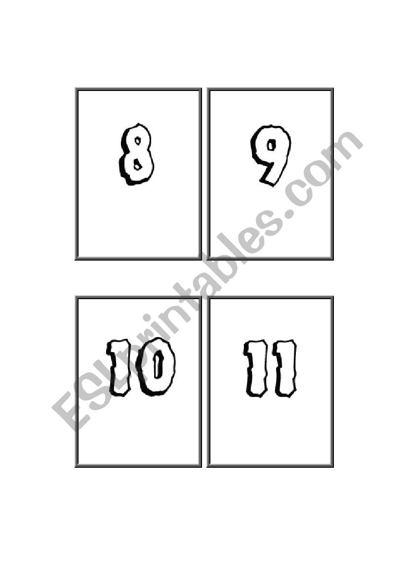 Numbers Flashcards Part 2 worksheet