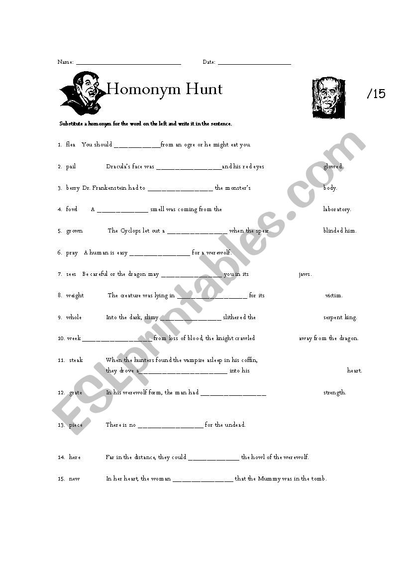 Homonym Activity - 