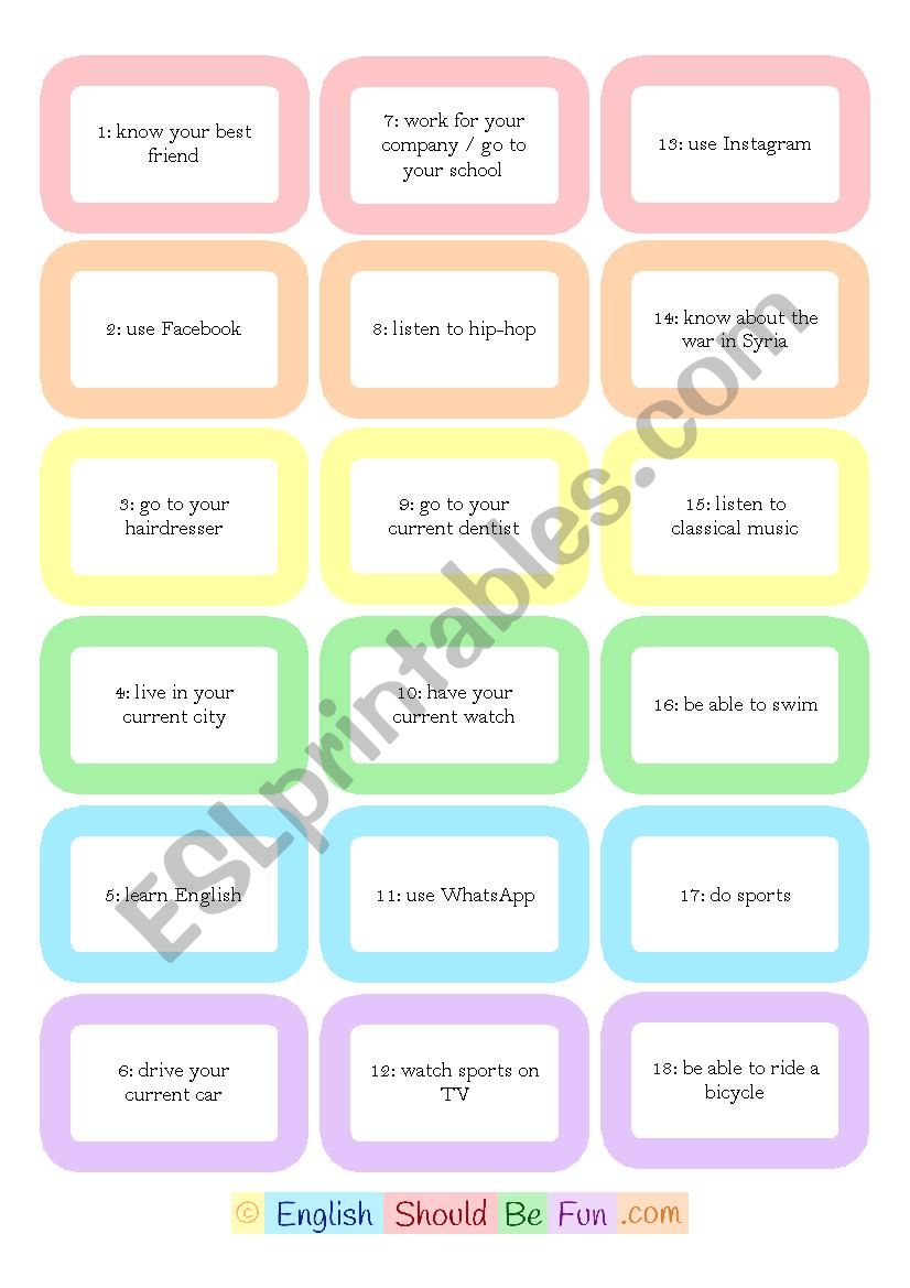 How long - Present Perfect or Perfect Continuous - Question cards