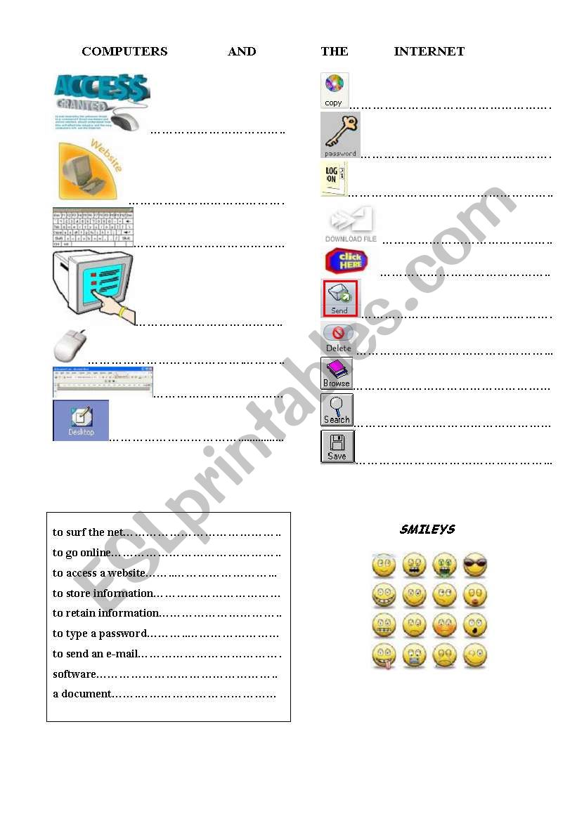 computers worksheet