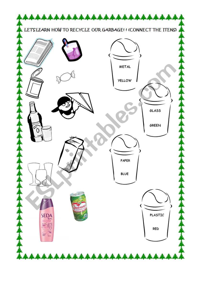 Recycling worksheet