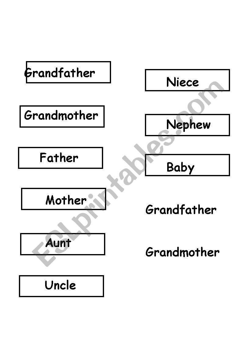 Family tree worksheet