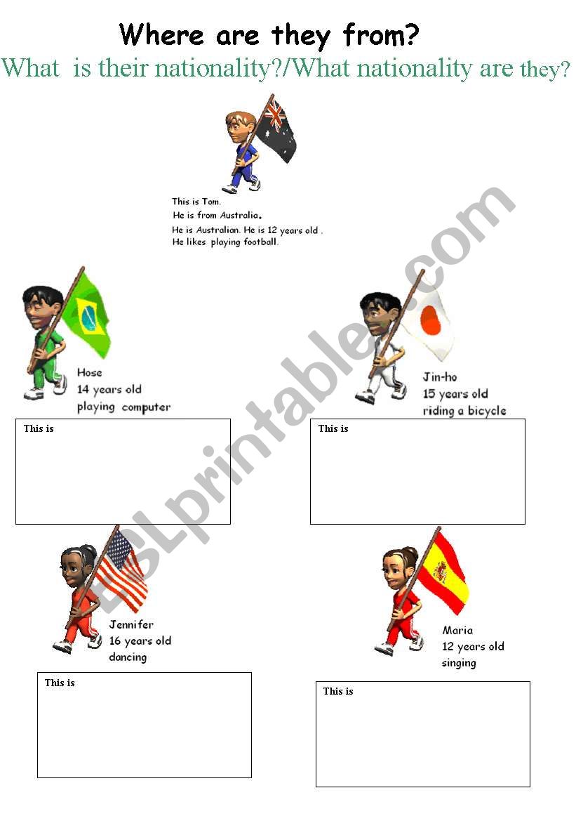 countries and nationalities worksheet