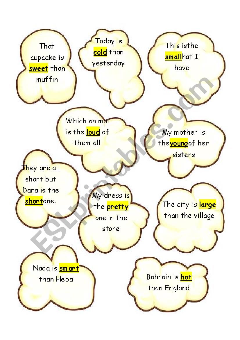 comparative and superlative  worksheet