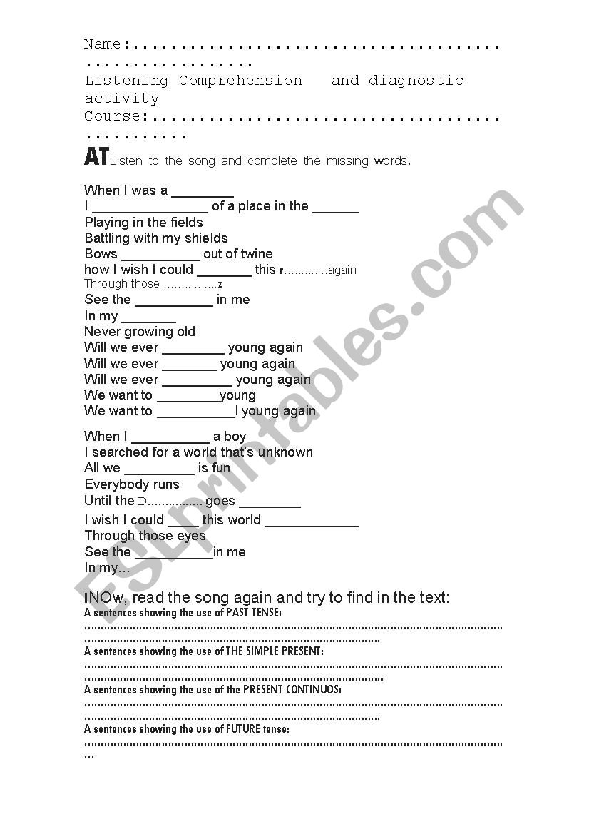 Diagnostic and listening activity. 