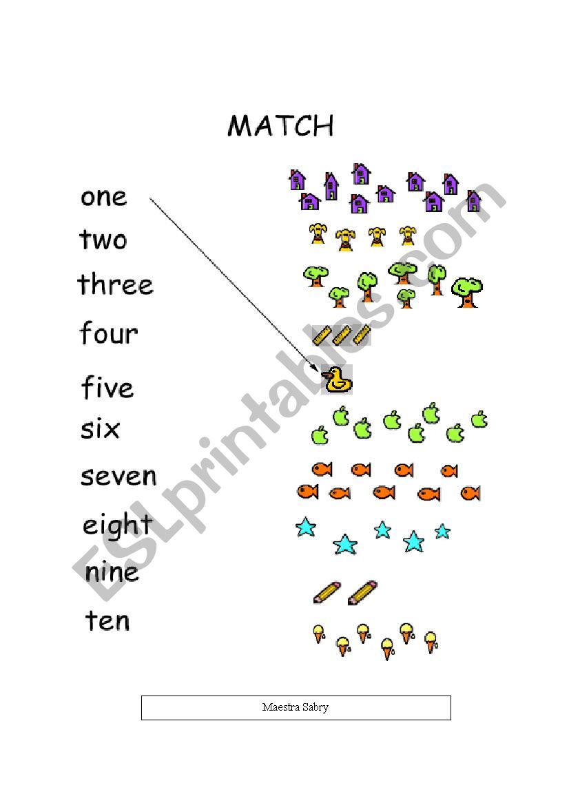 Matching activity worksheet