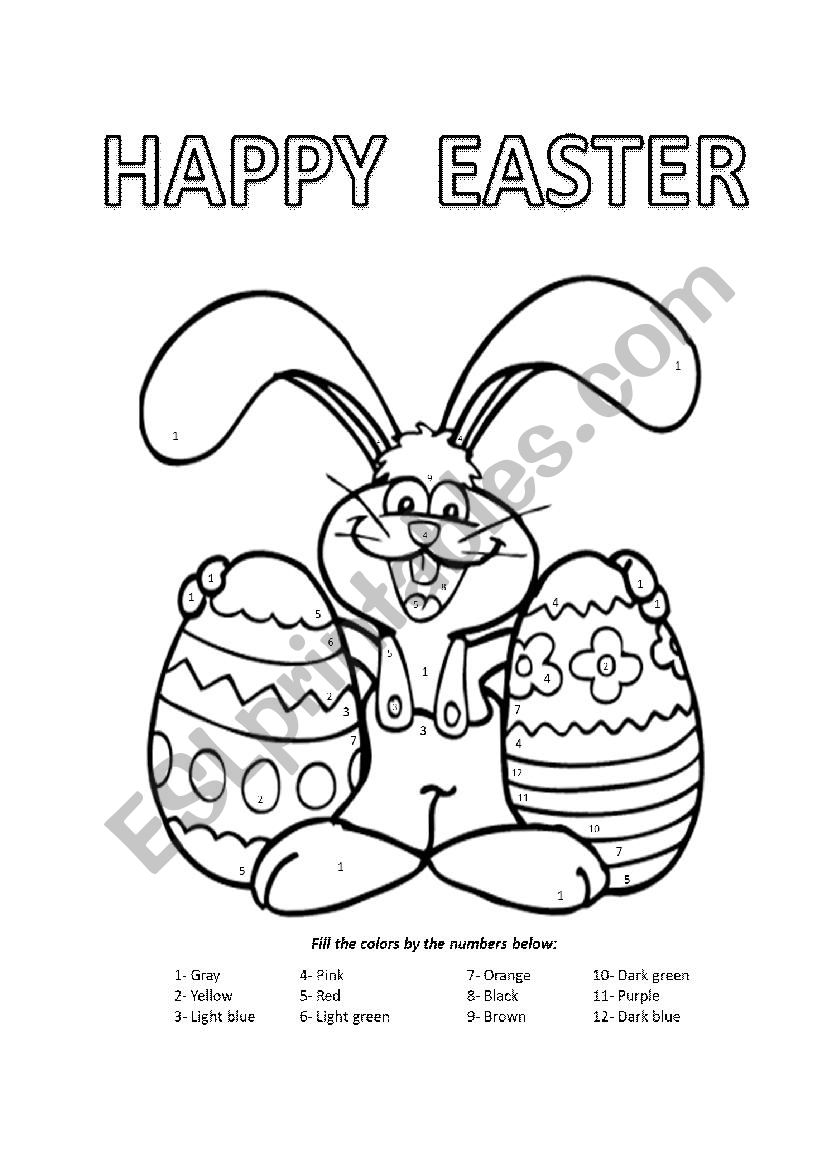 Easter Bunny and Colors worksheet
