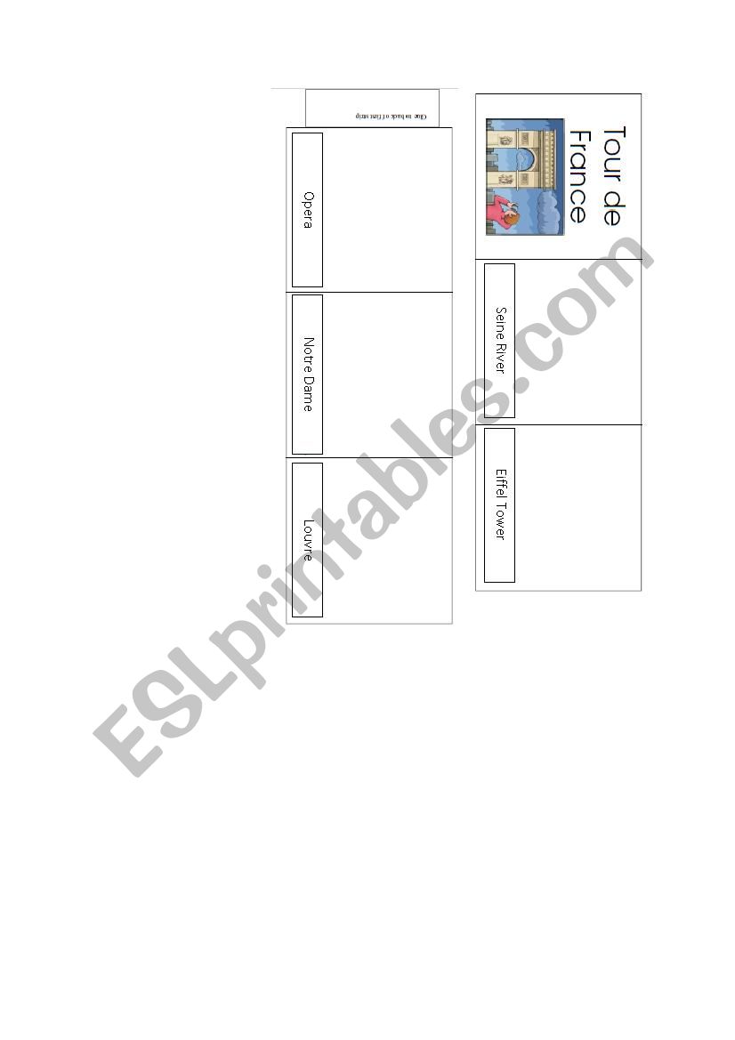 Important places in Paris worksheet